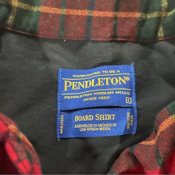 Vintage Pendleton Board Red Plaid Long Sleeve Botton Down Lodge Shirt Size L‎ - Picture 5 of 8